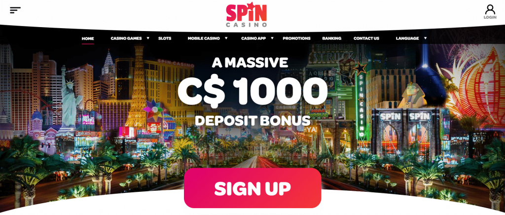 Spin Casino Main Page 1024X436
