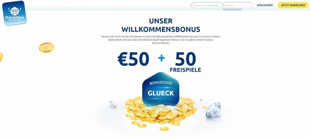 Druckglucks Casino Willkommensbonus 1024X458