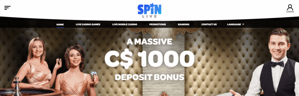 Spin Live Casino Lobby 1024X331