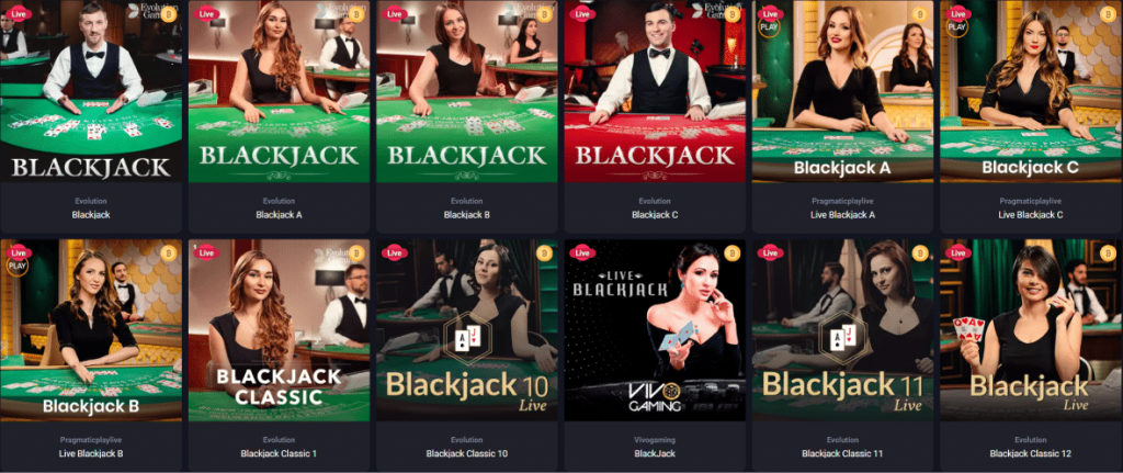 Blackjack online con un dealer