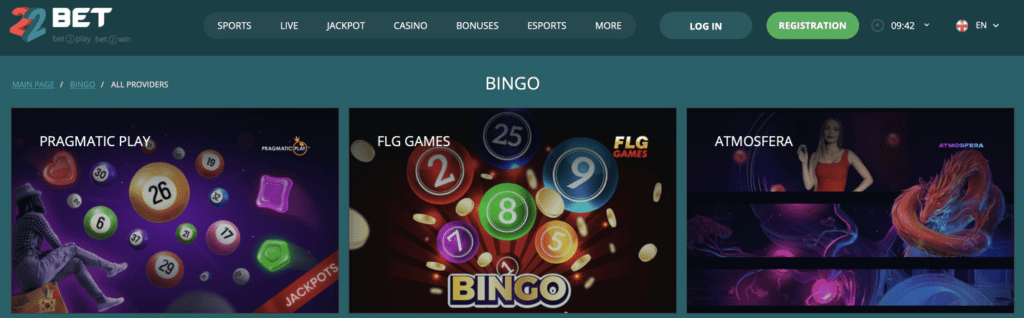 22Bet Review of Bingo Games