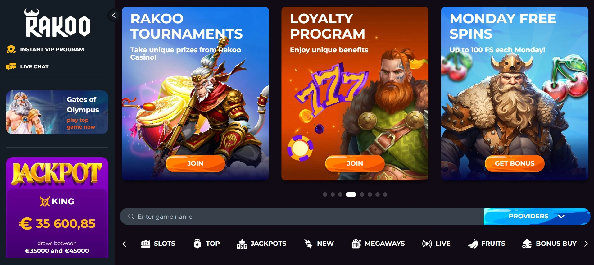 Legaal online casino Rakoo