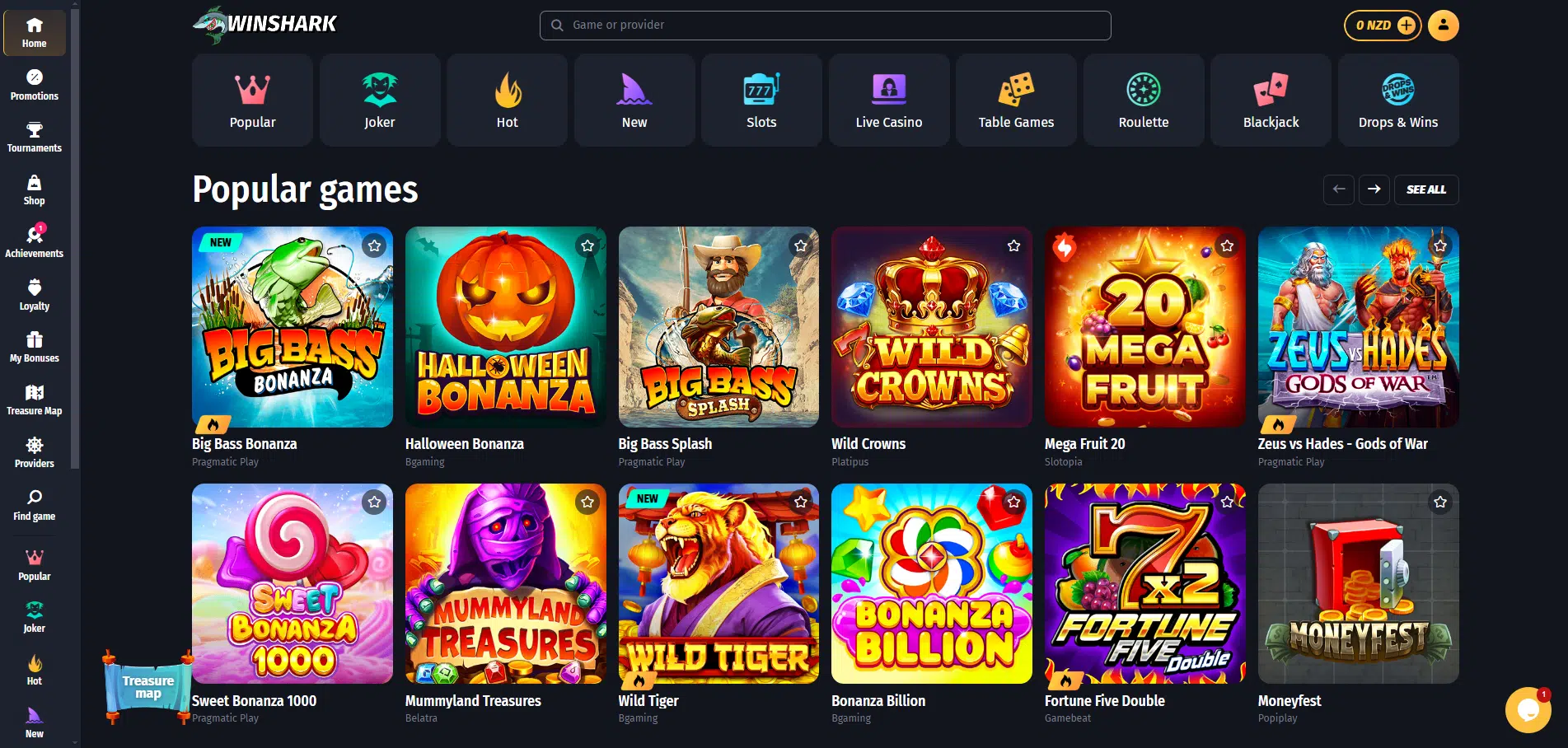 Winshark Online Casino with Minimum Deposit Payments