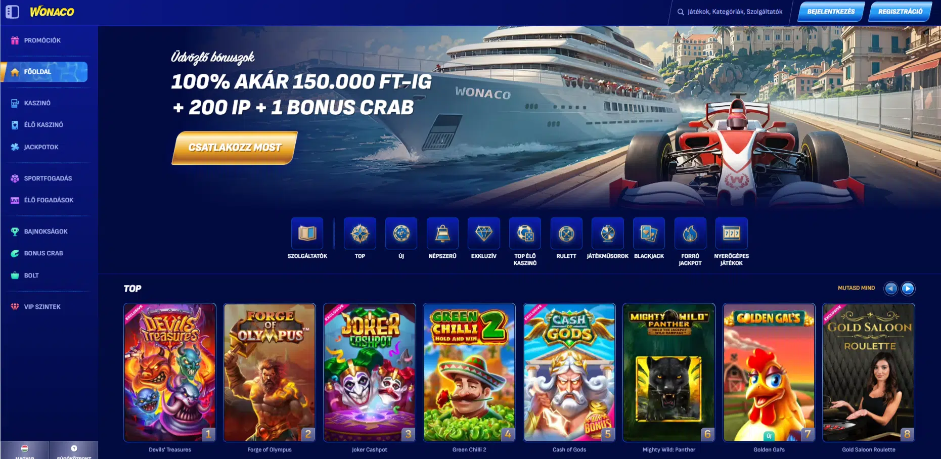 Wonaco Casino SMS-befizetési alternatívákkal