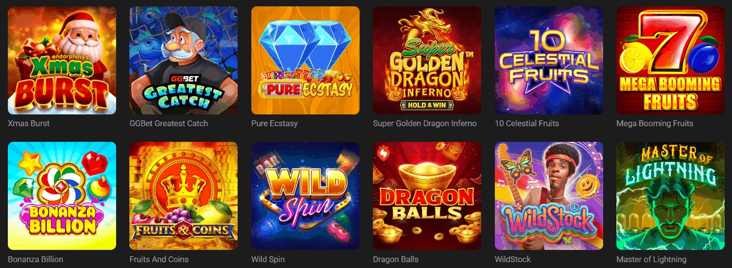 Sloty w GGbet Kasyno