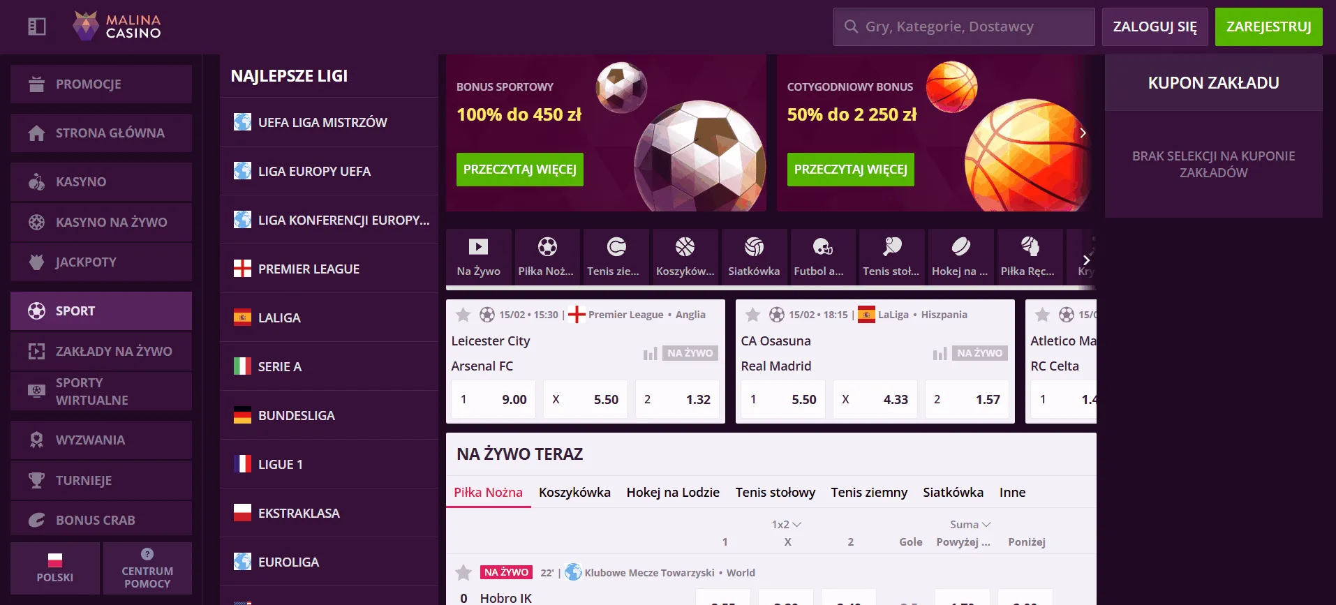 Zaklady-sportowe-w-casino-malina Zakłady sportowe w Casino Malina