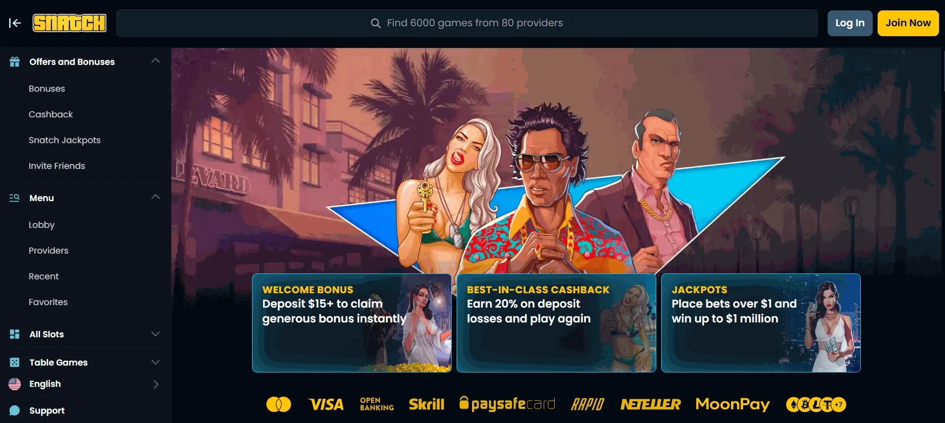 Snatch Casino UK Gambling Site