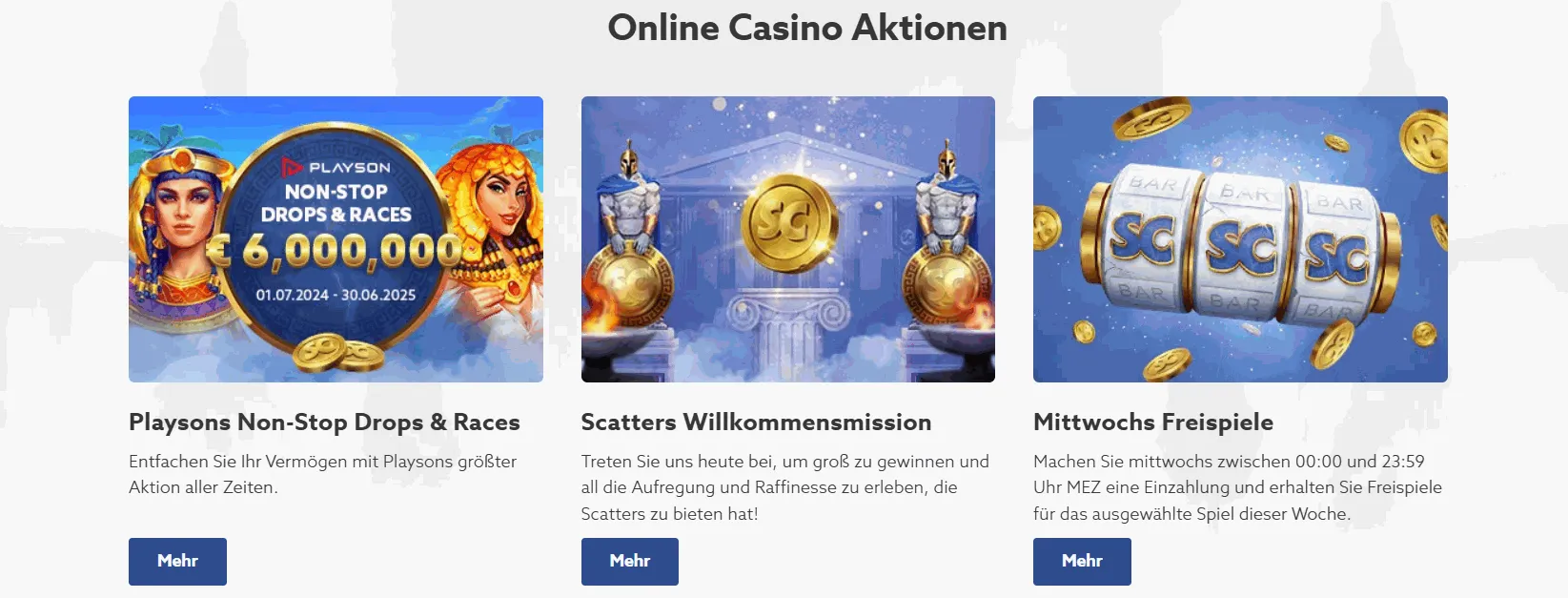Scatters Casino Aktionen