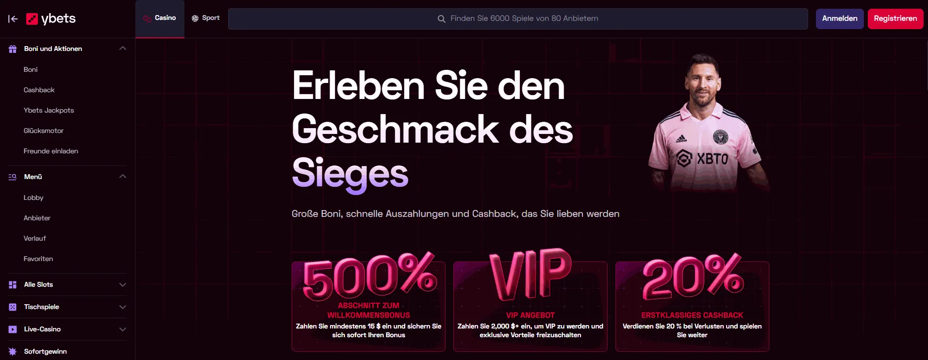YBets Casino mit Bonus ab 400%