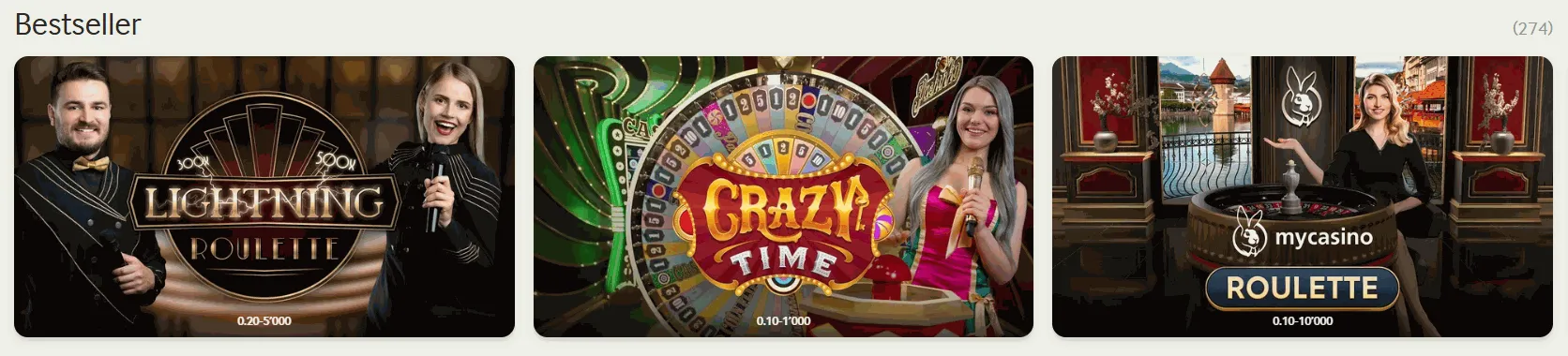 Live Spiele bei Mycasino