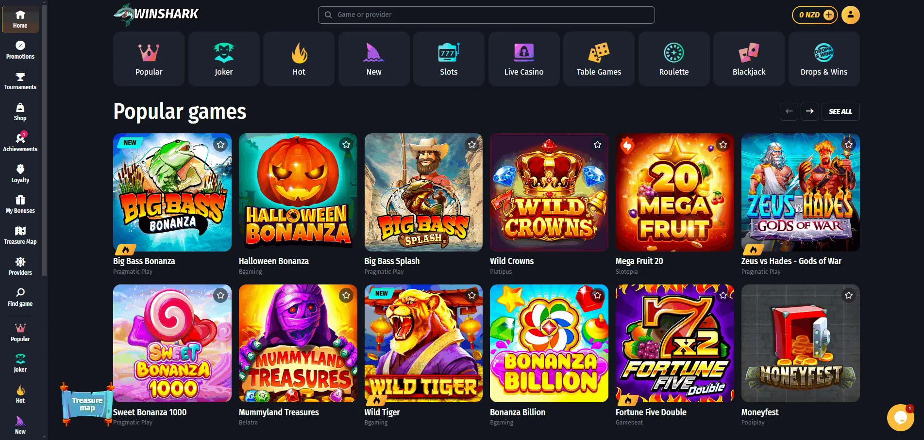 Best NZ Online Casino Winshark