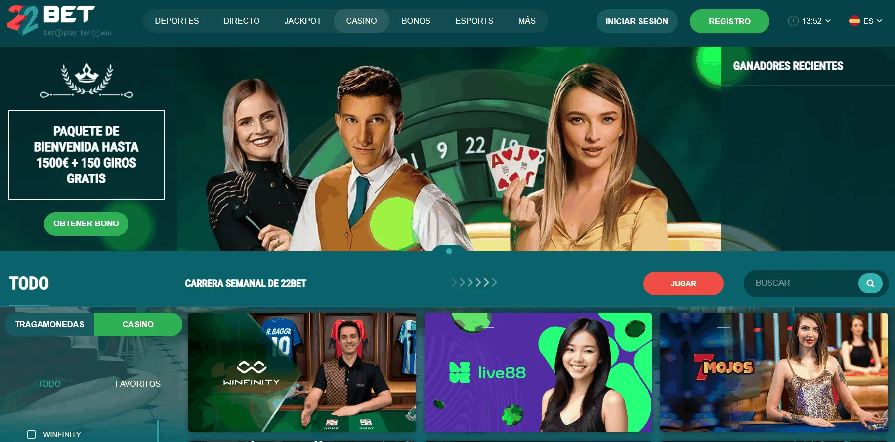 Plataforma 22Bet sin licencia española Casino sin licencia 22Bet