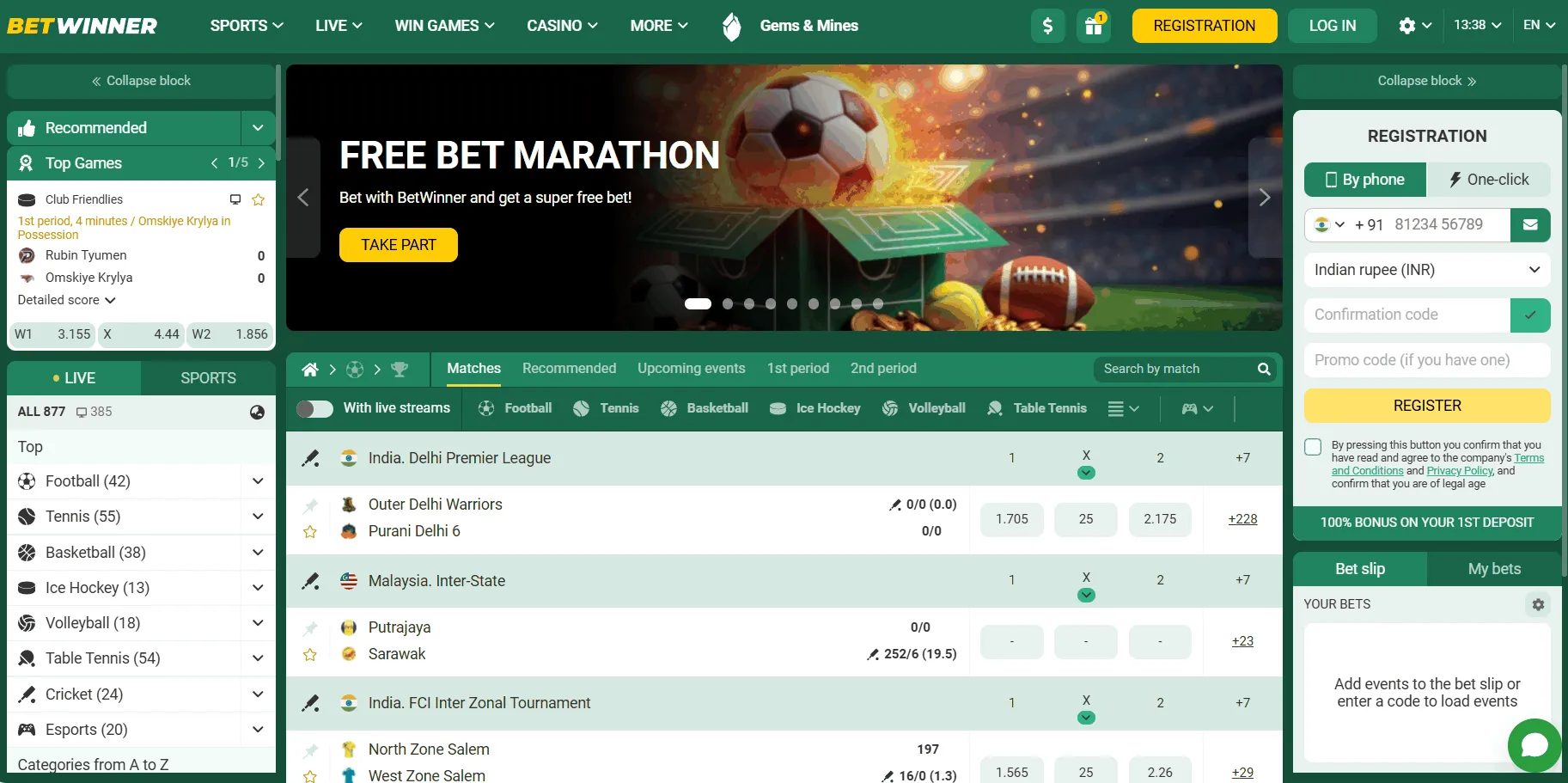 BetWinner Homepage