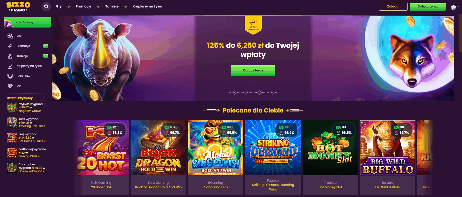 Kasyno Bizzo z Paysafecard