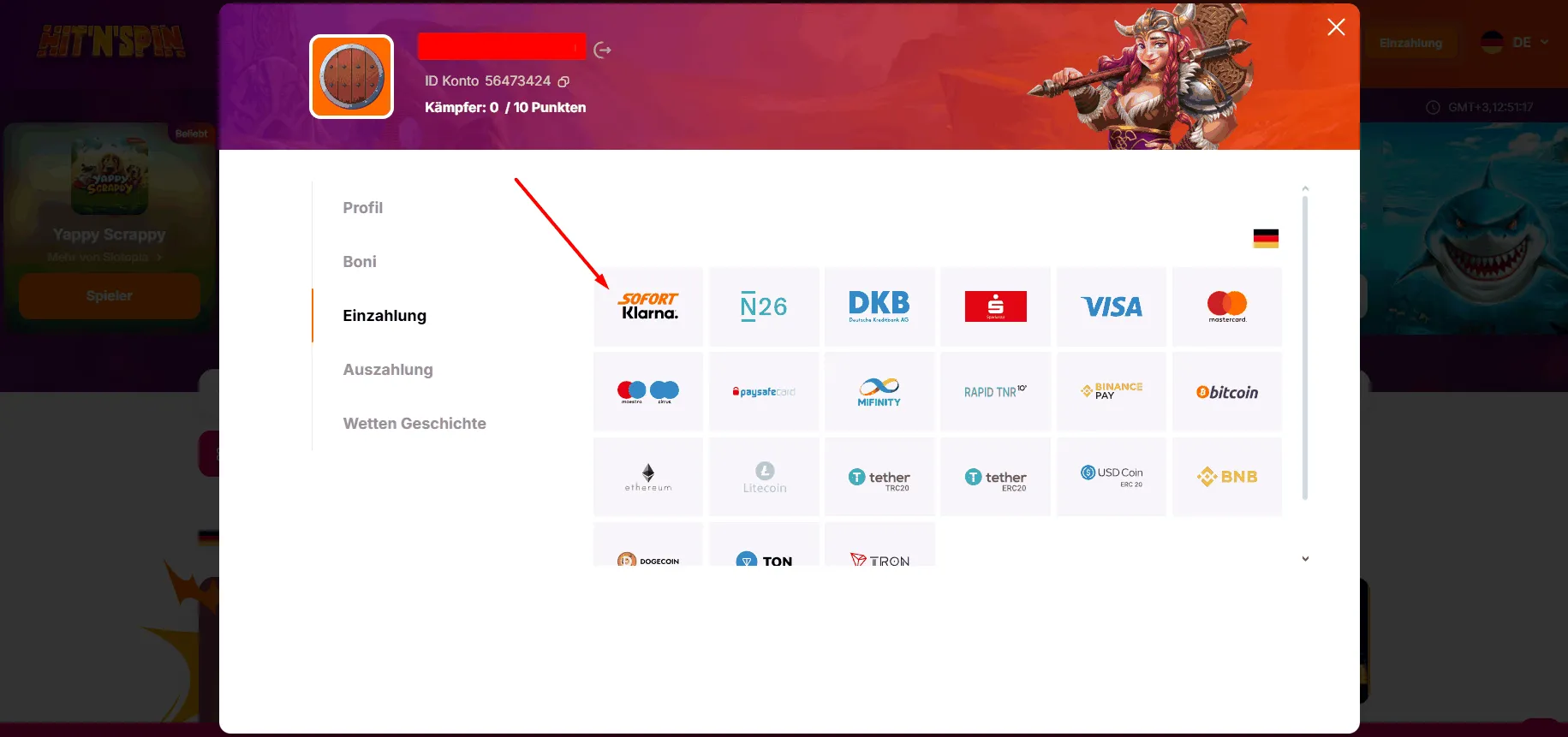 Instant Banking im HitnSpin Casino