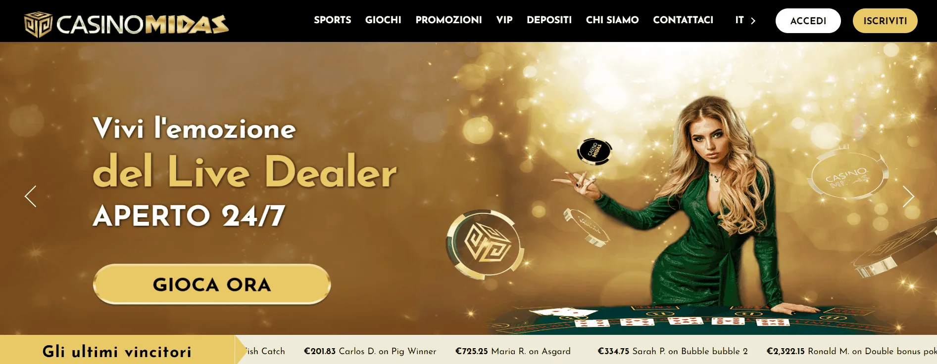 Homepage Casino Maestro Midas