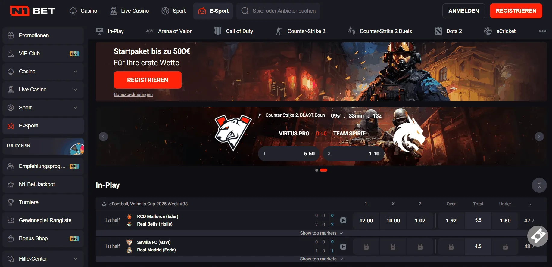 N1Bet eSports Wettanbieter