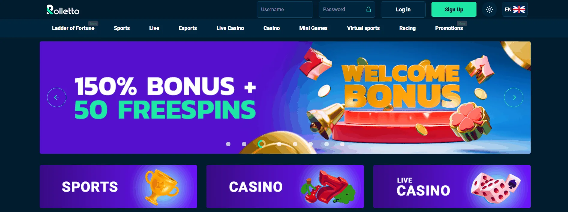 Rolletto Casino Website Rolletto Casino Homepage