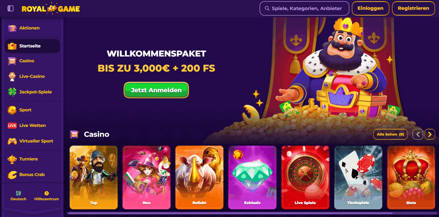 Royal Game Casino Webseite Royal Game Bankueberweisung Casino