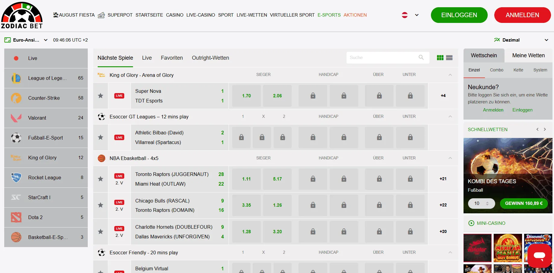 Zodiac Bet eSports Wettanbieter
