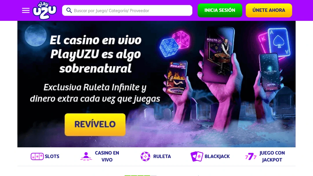 PlayUZU Casino Online España – Ruleta en Vivo, Slots y Juegos con Jackpot Página de inicio de PlayUZU en España