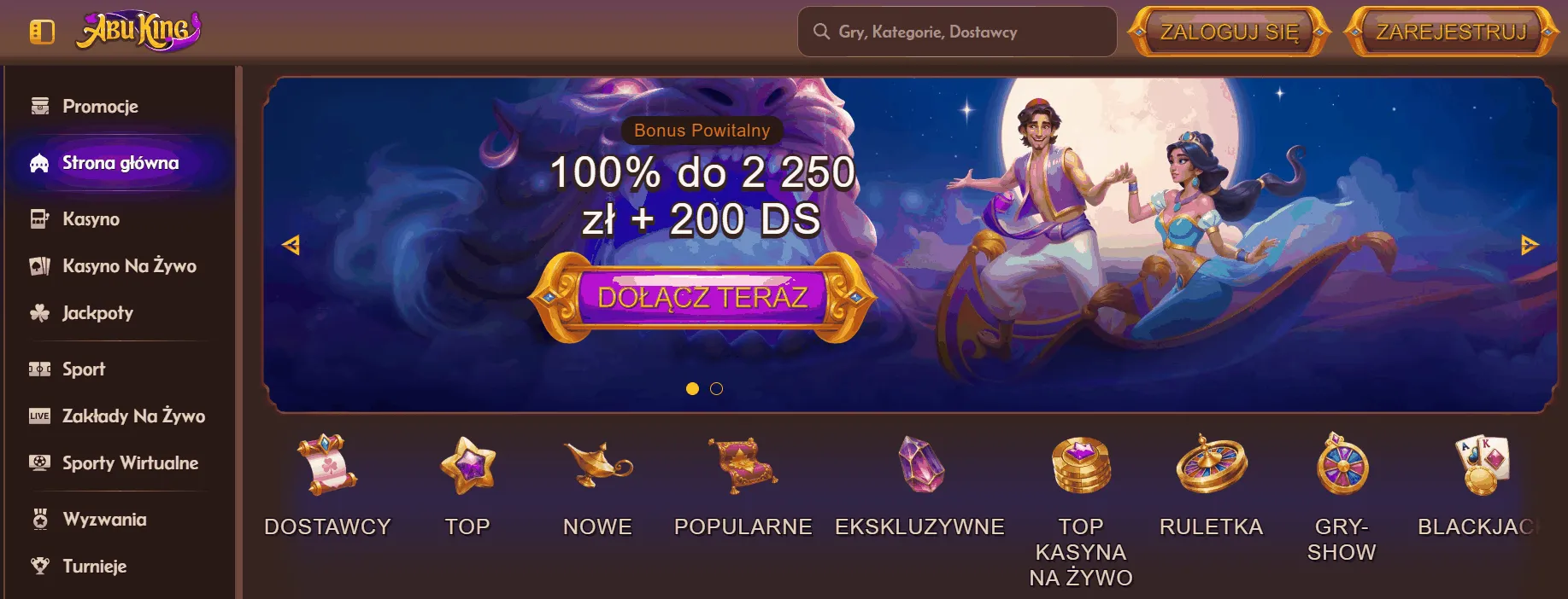 Kasyno bez weryfikacji AbuKing