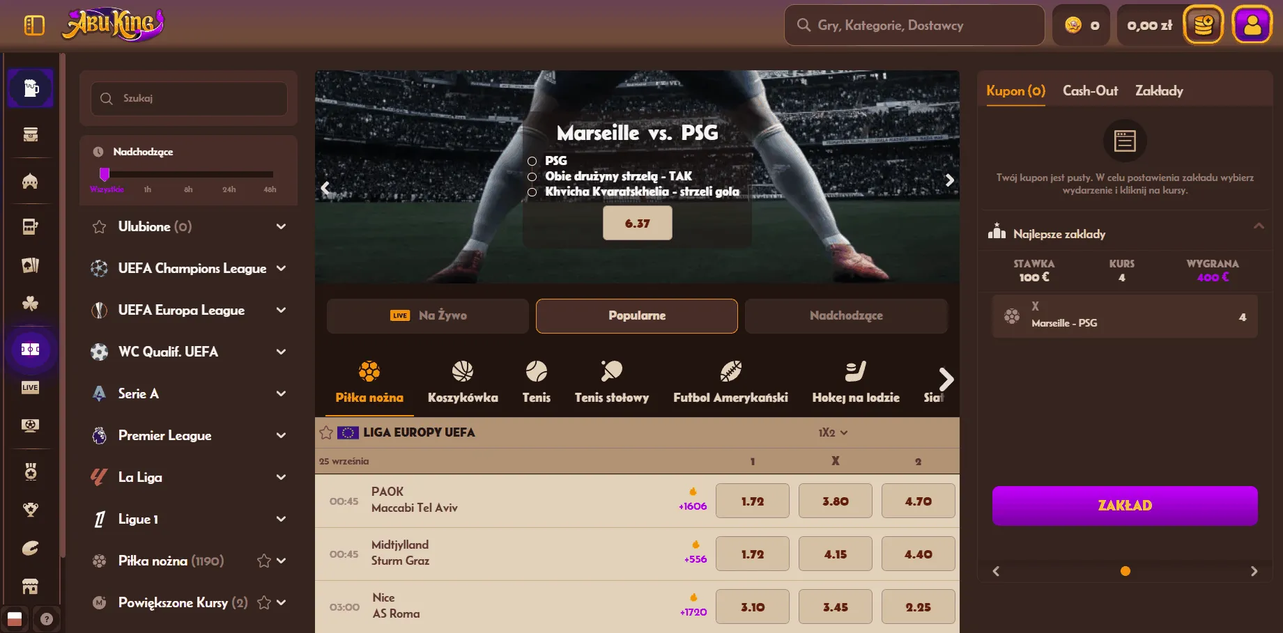Sportowe typy w Abuking kasyno Abuking kasyno zakłady sportowe