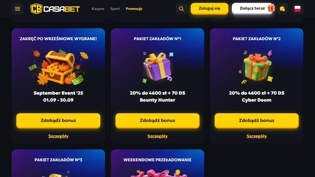 Banery promocyjne kasyna CasaBet