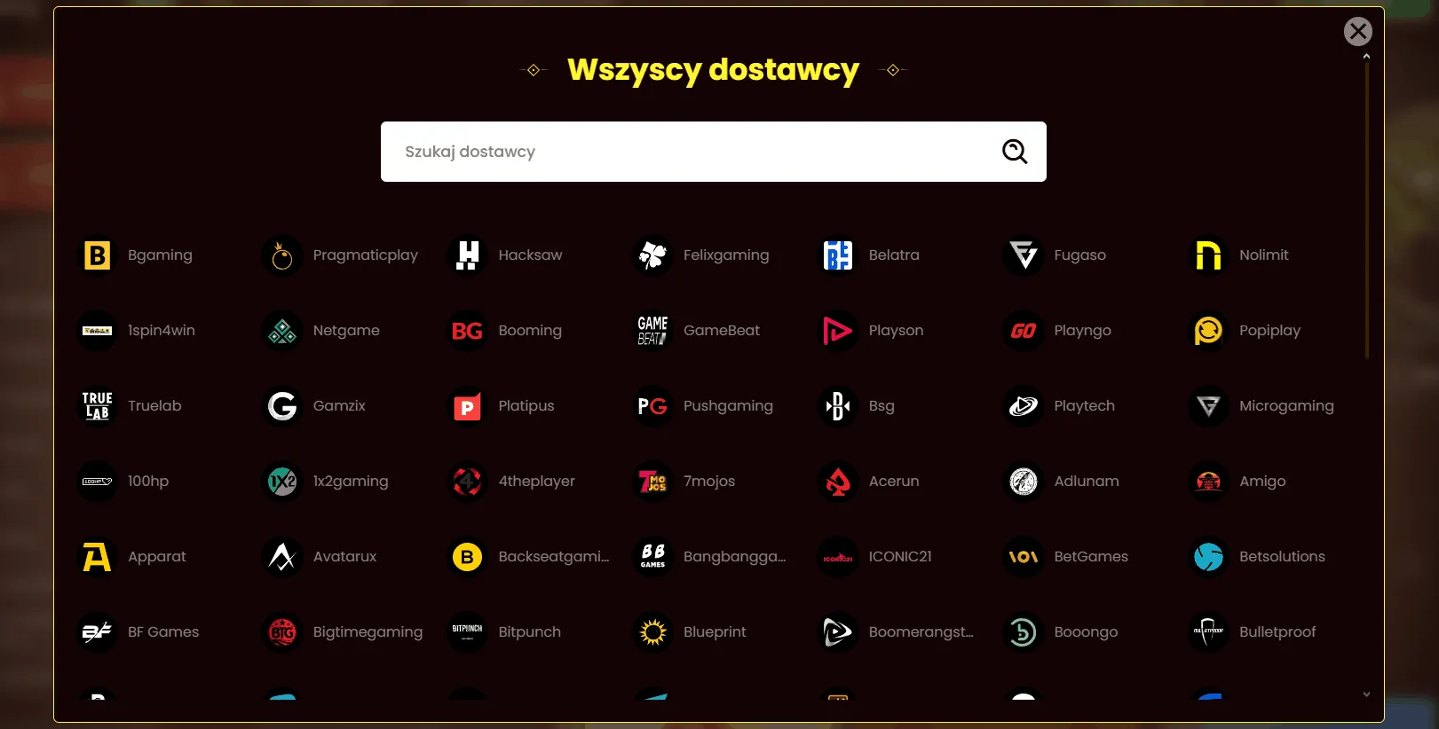 Dostawcy w Dragonslots kasyno