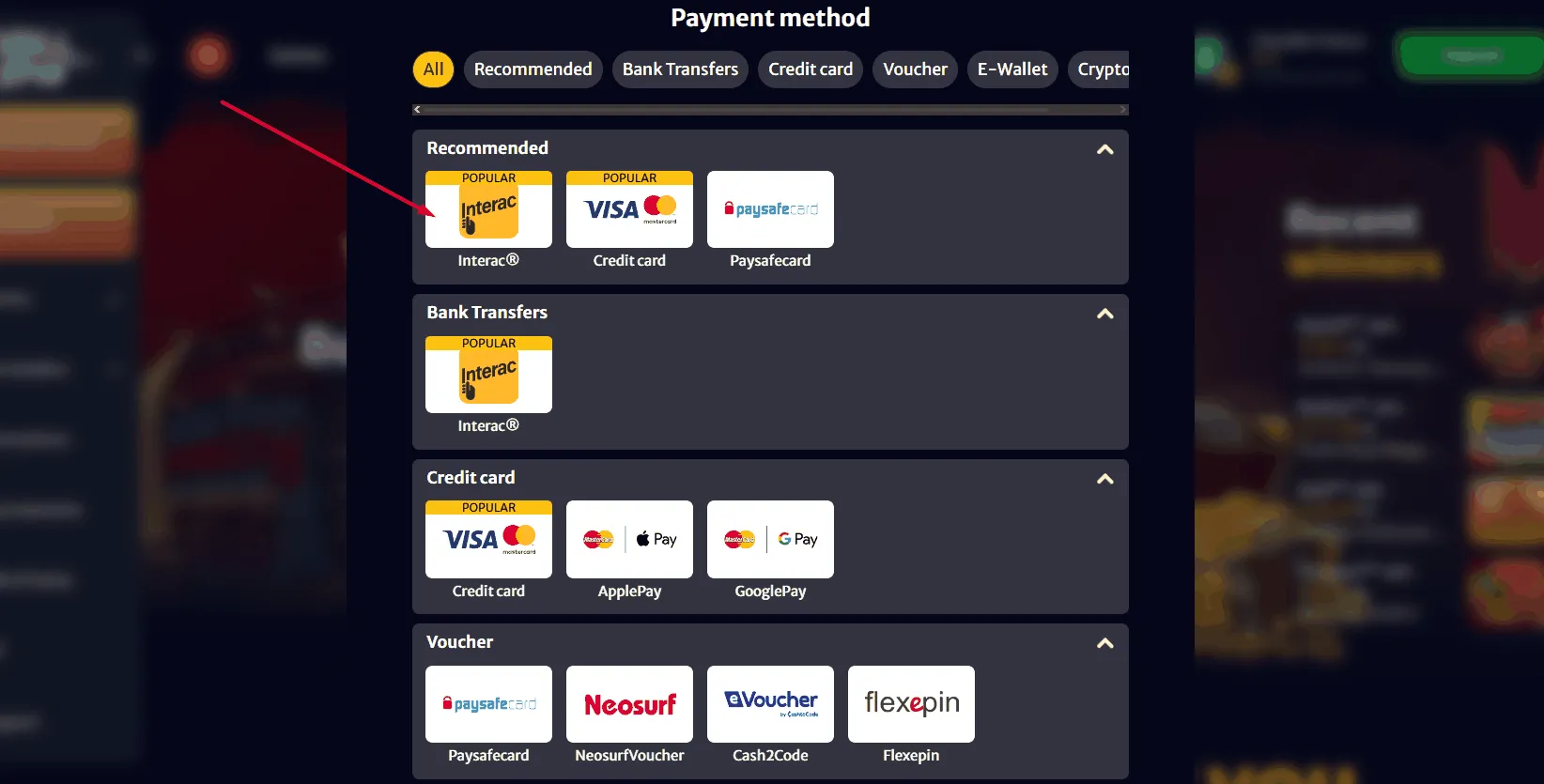 Hell Spin Interac Payment
