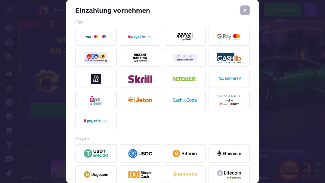 Einzahlungsmethoden im Playfina Casino Übersicht der Einzahlungsmethoden im Playfina