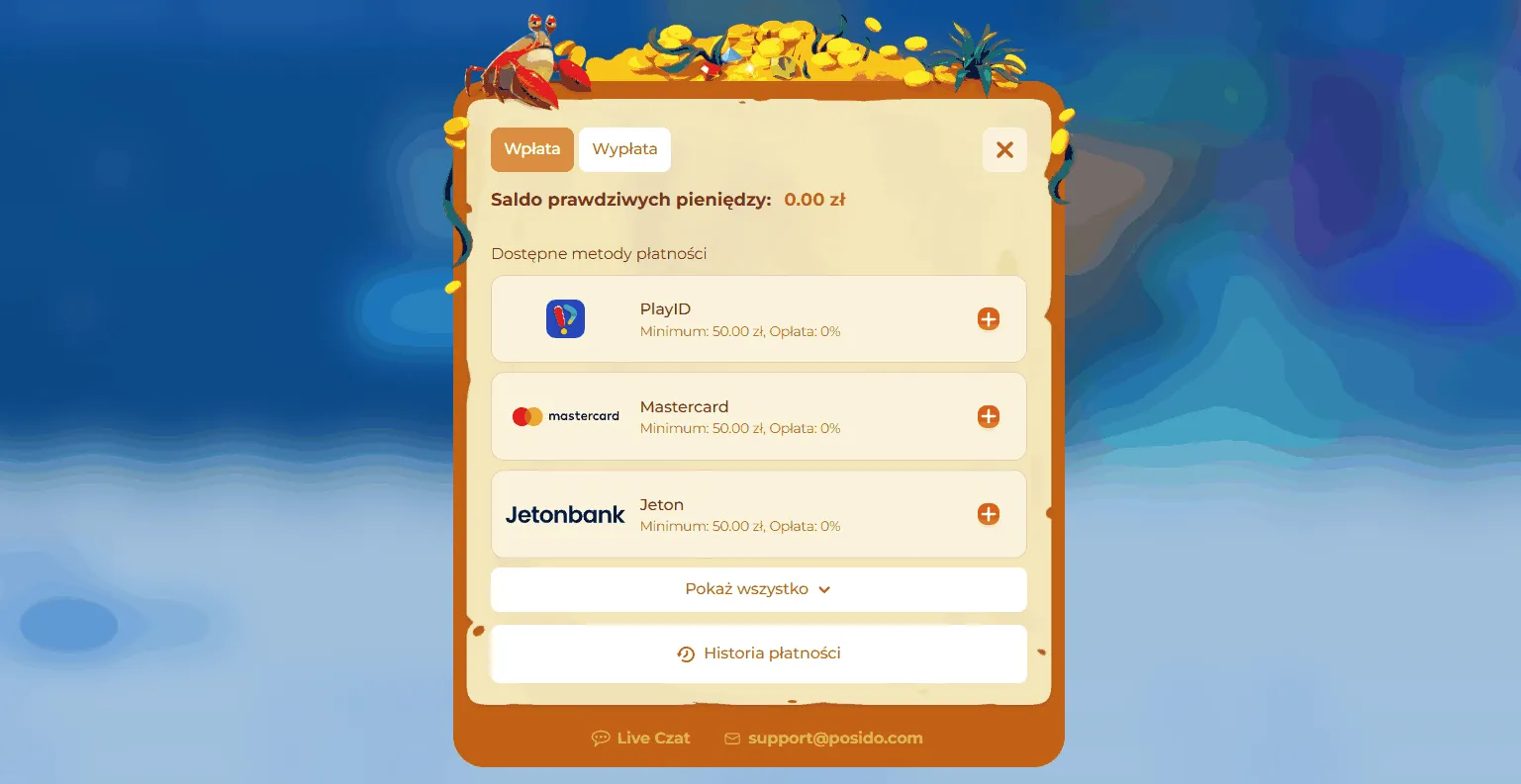 Metody depozytu w Posido