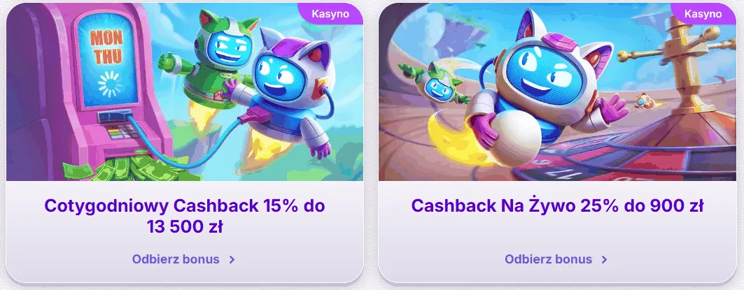 RoboCat kasyno cashback Cashback w RoboCat kasyno