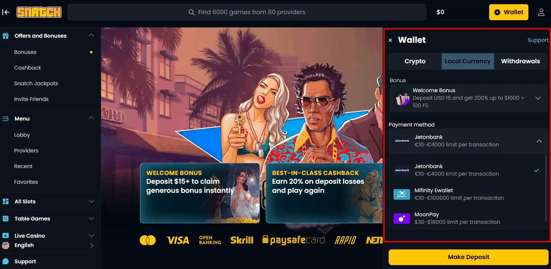 Snatch Casino with GPay Alternatives