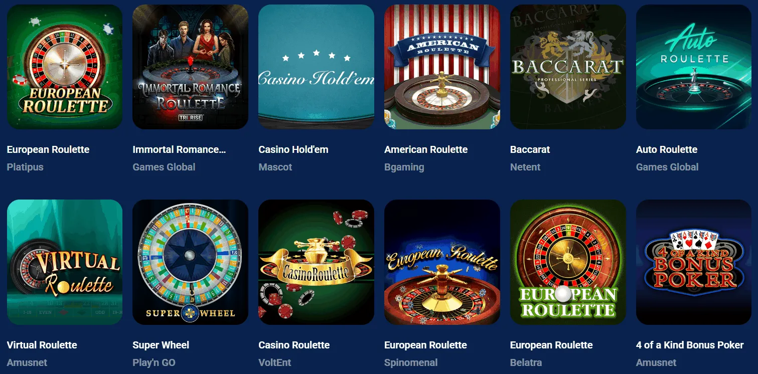 AzurSlot Casino Tischspiele Tischspiele von AzurSlot Casino