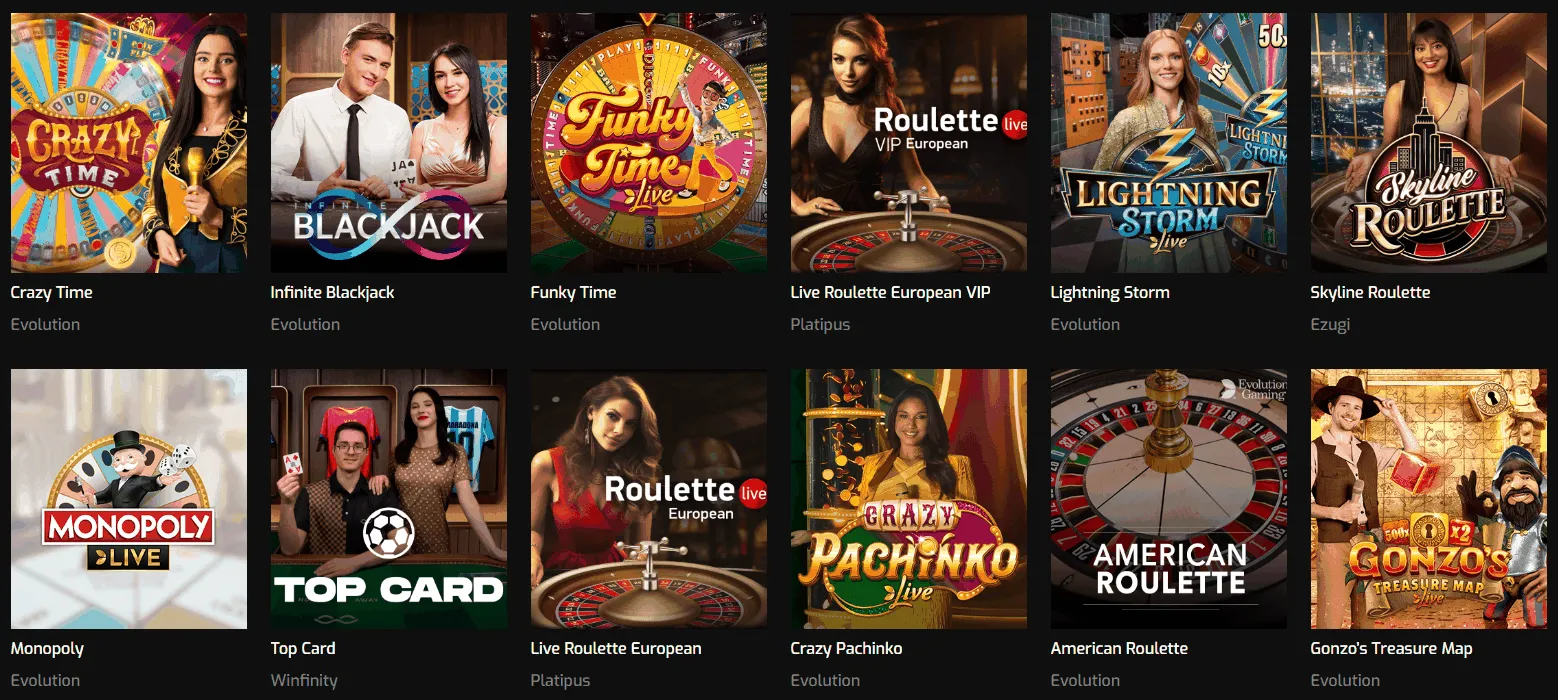Hugo Casino Live Games Live Spiele von Hugo Casino