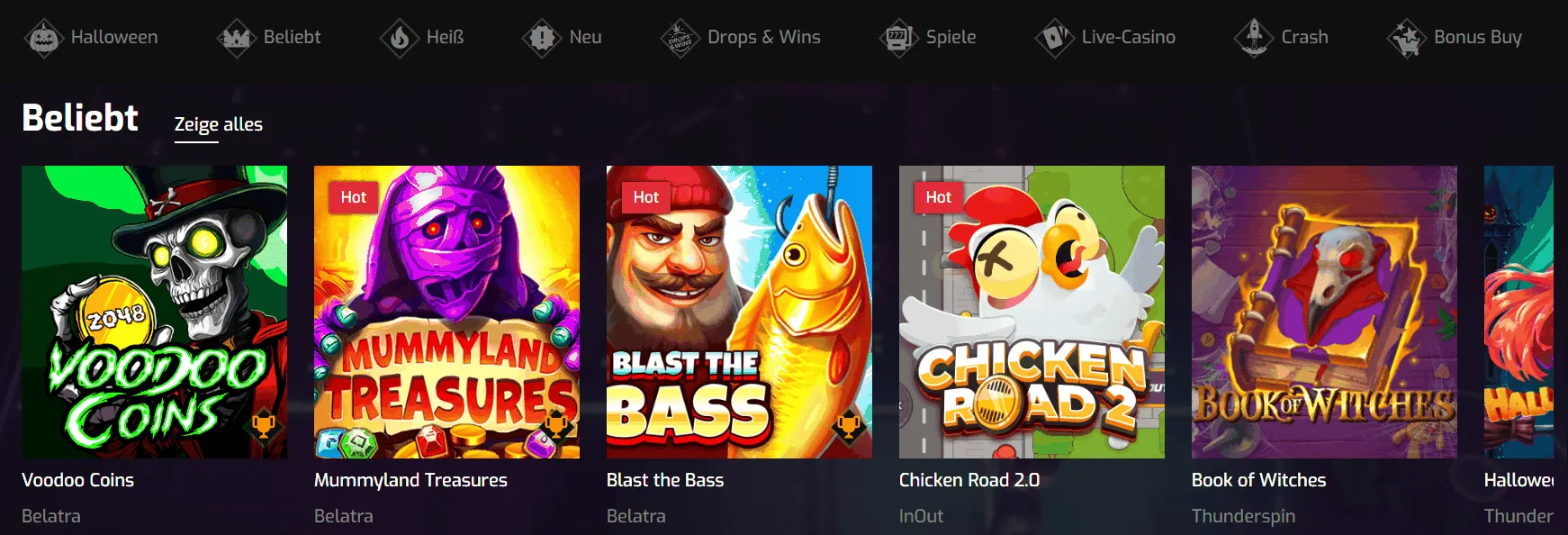 Casino Spiele bei Hugo Spiele von Hugo Casino