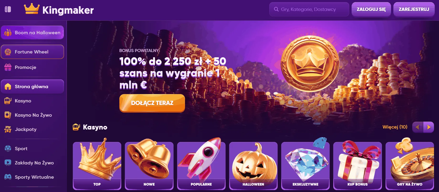 Kasyno internetowe kingmaker Lobby kasyna Kingmaker