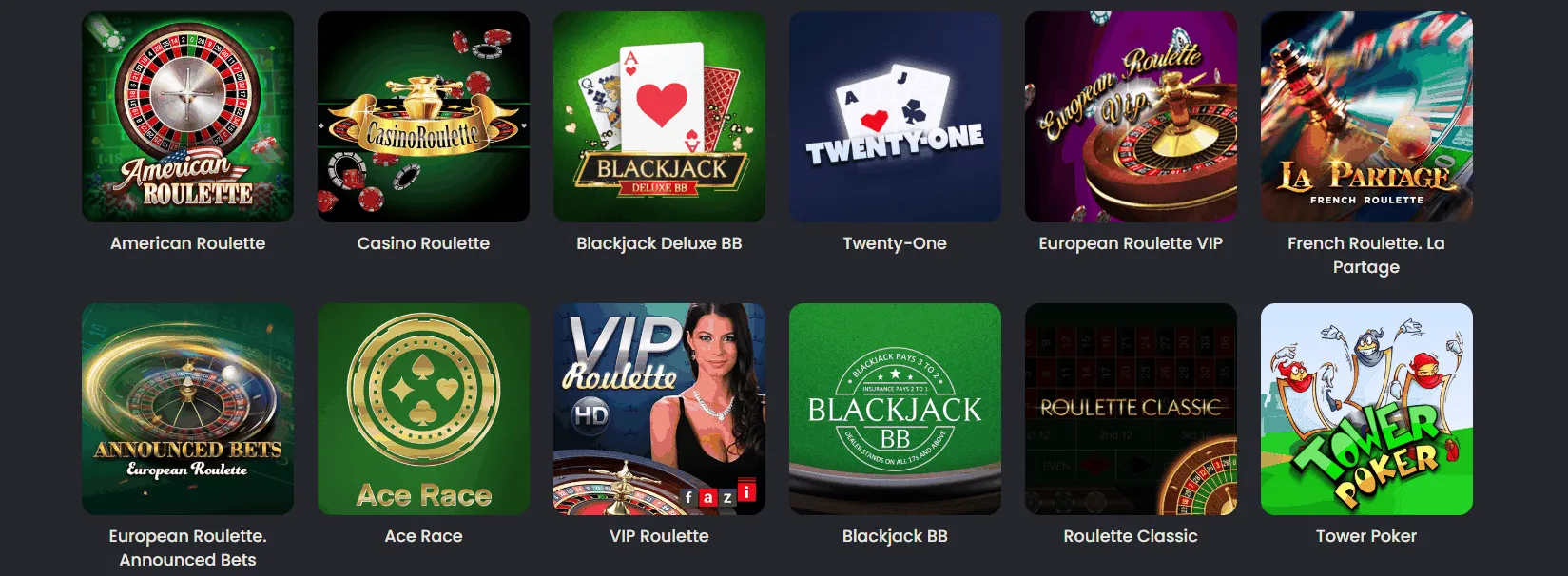 Spinline Casino Tischspiele Tischspiele von Spinline Casino