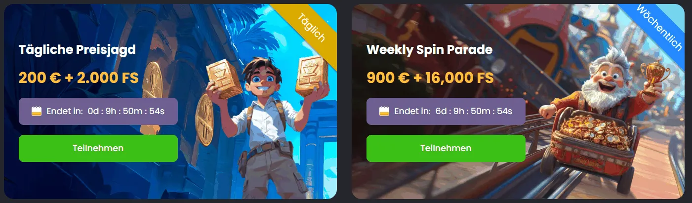 Casino Turniere bei Spinline Turniere von Spinline Casino