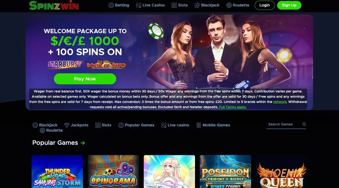 Spinzwin Casino in UK