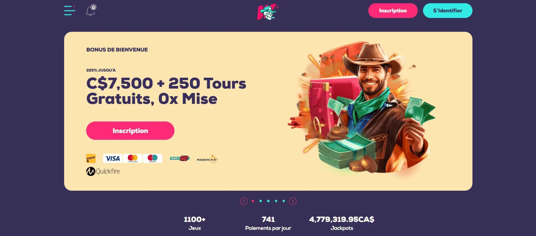 Salle de jeux du casino Wild Fortune