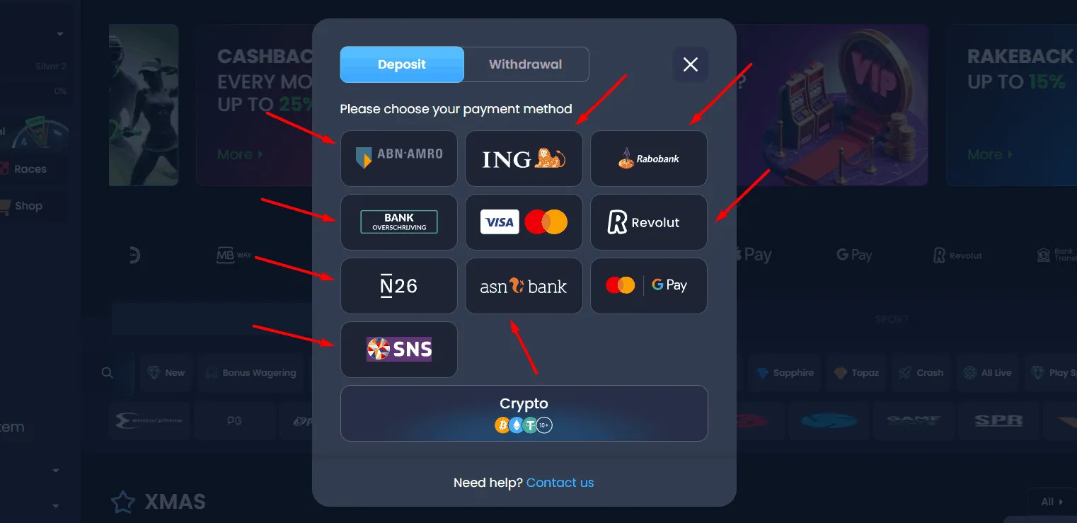 Megabet bankoverschrijving opties Bankoverschrijving bij Megabet