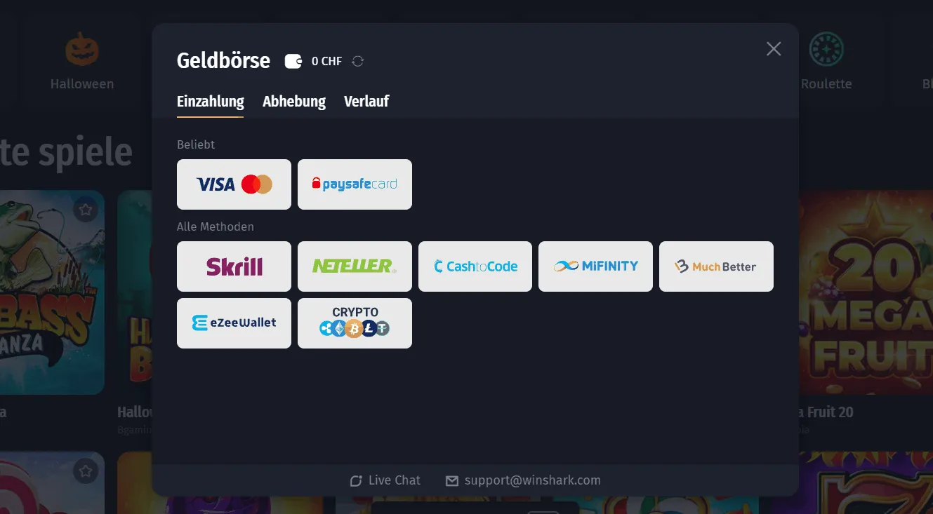 Winshark Casino Handyrechnung bezahlen