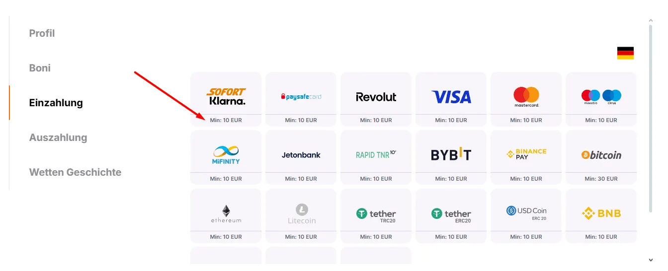 HitnSpin Online Casino 10 Euro Einzahlung