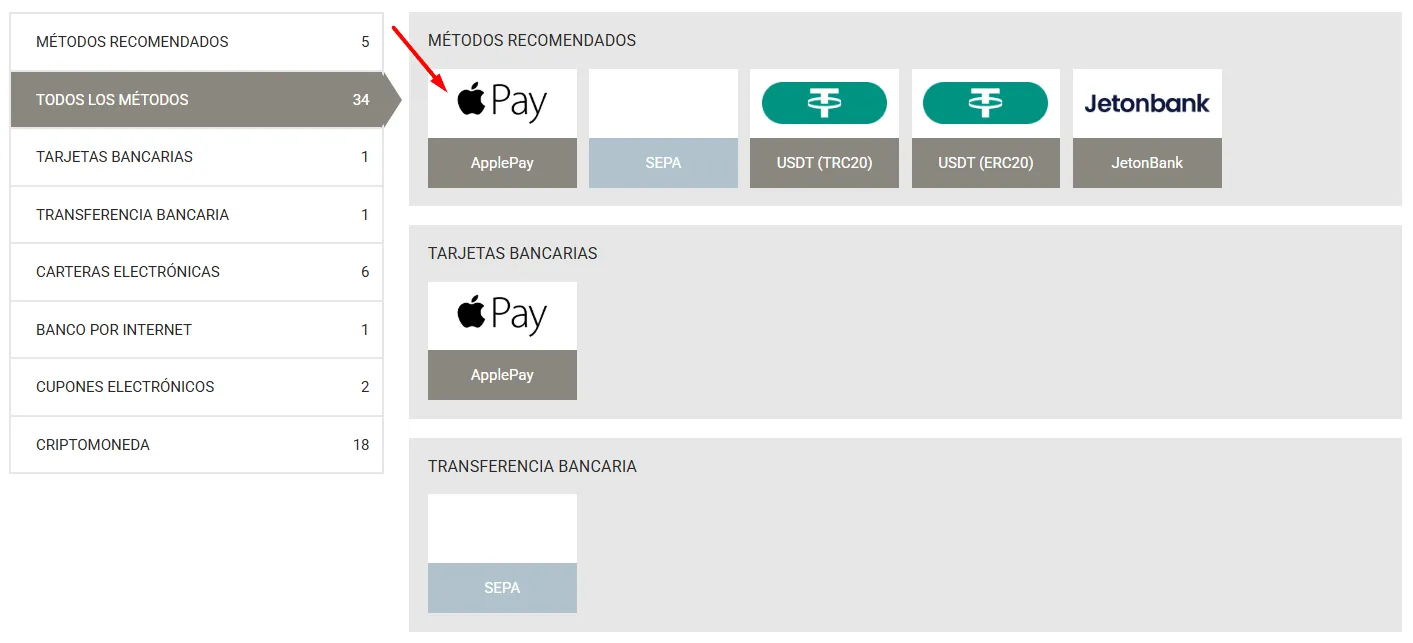 Tarjetas de crédito en Megapari Magapari Casino tarjetas de crédito