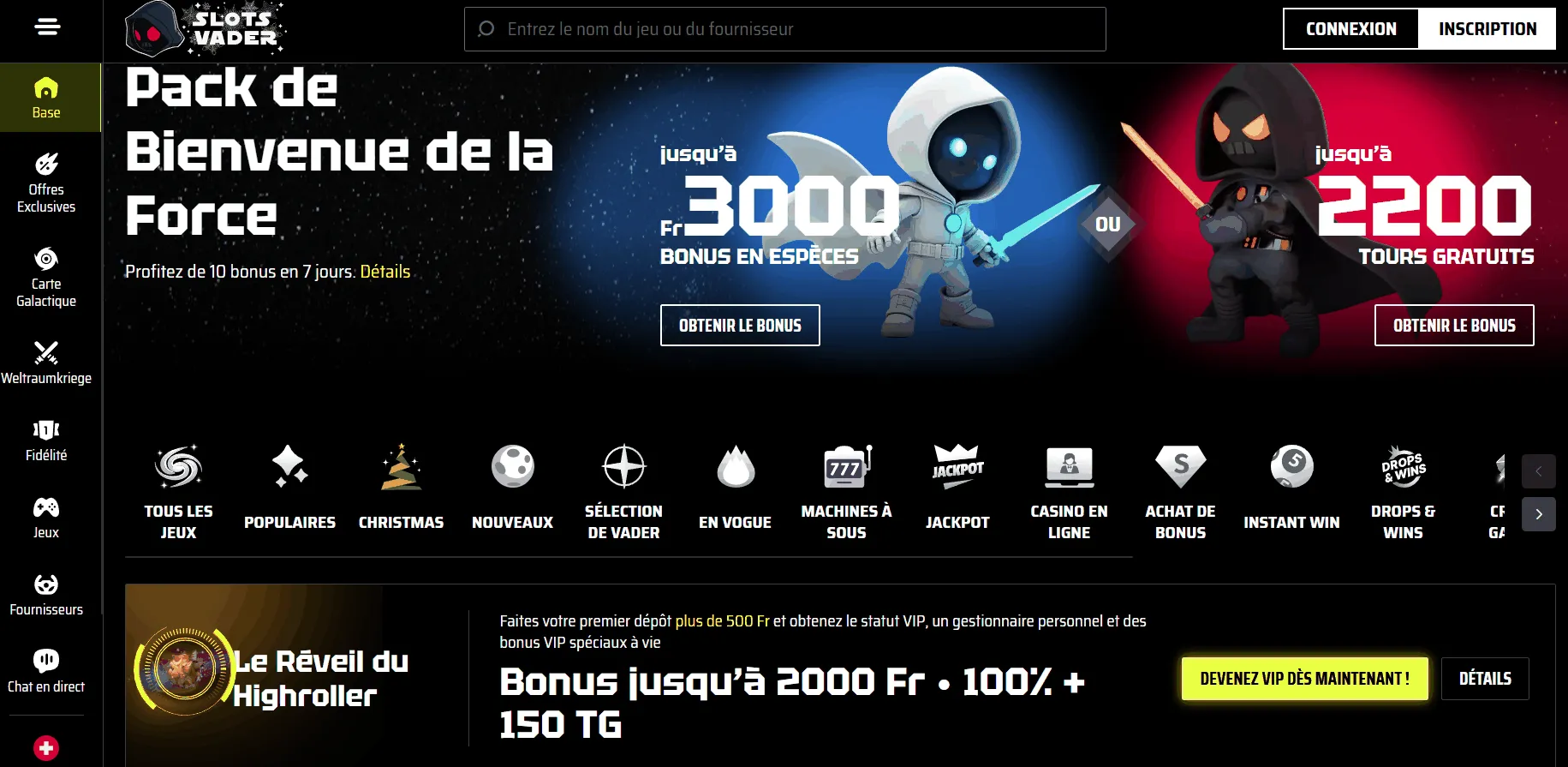 Casino en ligne international SlotsVader