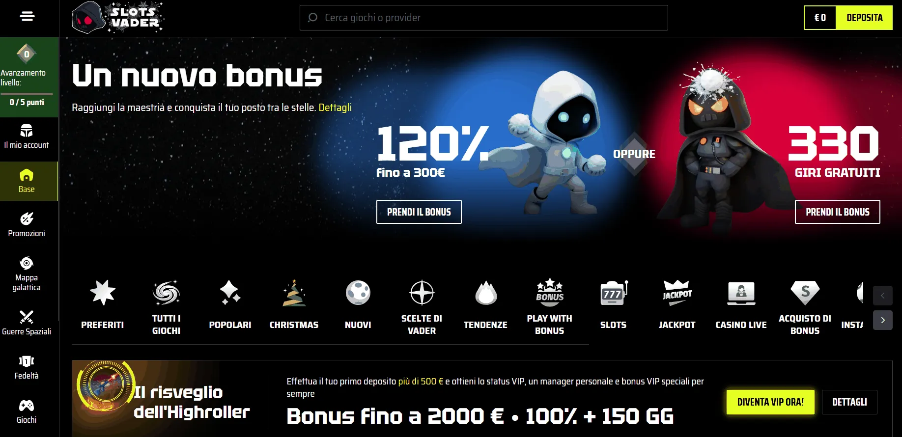 SlotsVader online casino stranieri