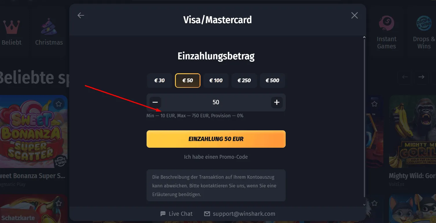 Winshark Online Casino 10 Euro Einzahlung