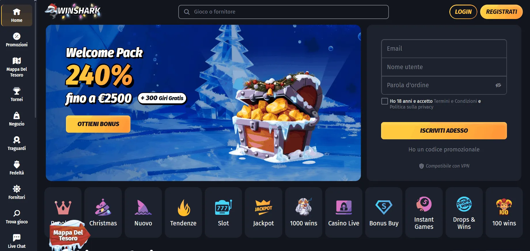 Winshark online casino stranieri